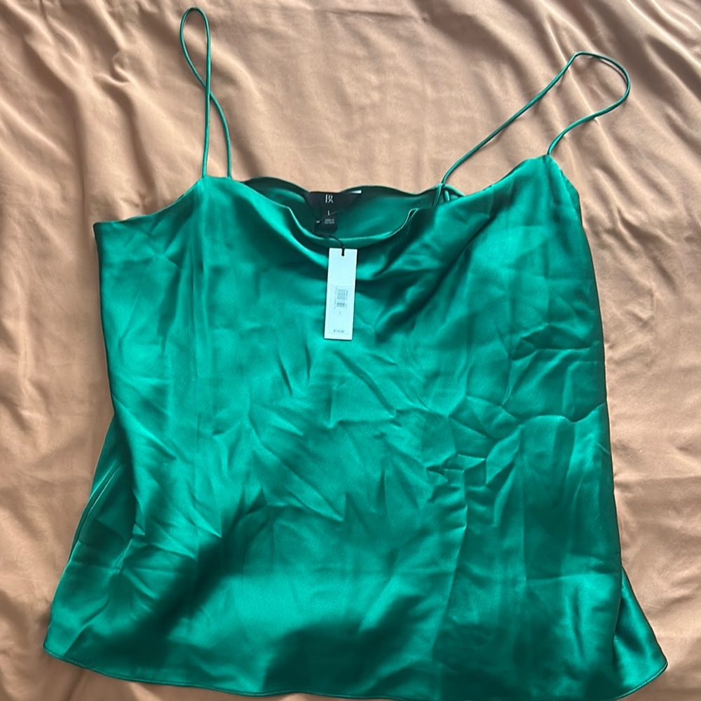 Banana Republic Emerald Satin Cowl Neck Camisole